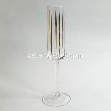Šampaňské flute glass se zlatým náměstkem